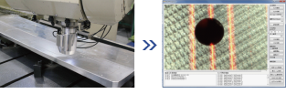 Non-contact hole positioning / hole diameter measurement system